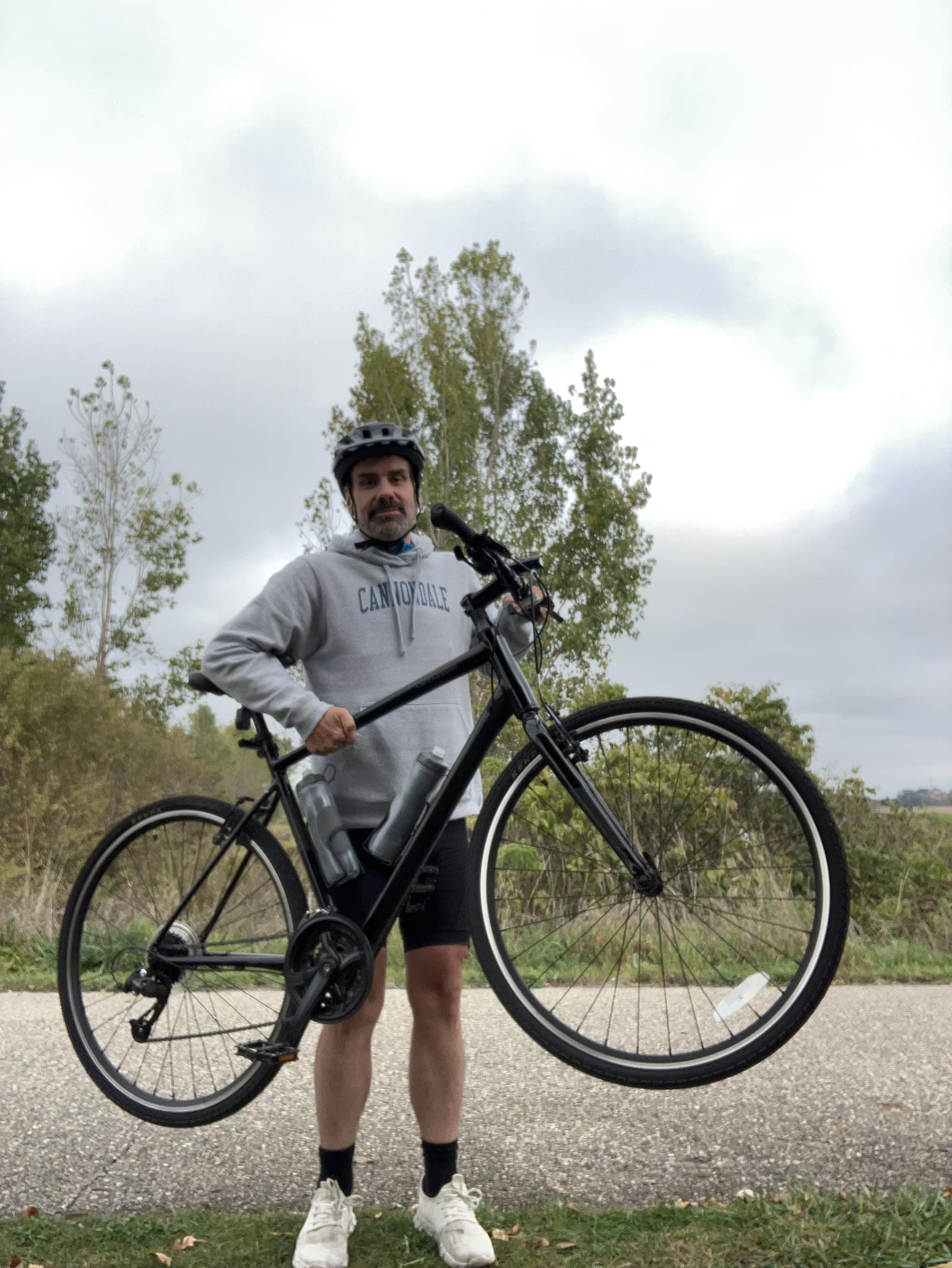 Nathan Smith-Manley riding on a local trail